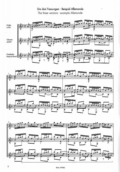 Bach, Johann Sebastian: Französische Suite Nr. 2, BWV 813, d-moll für Gitarre solo, Noten Beispiel