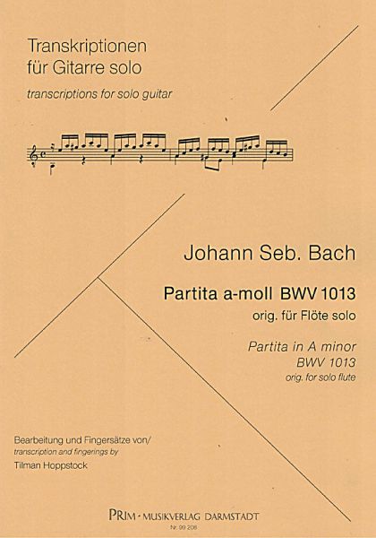 Bach, Johann Sebastian: Flute-Partita a-moll, BWV 1013, Gitarre solo Noten, Bearbeiter Tilman Hoppstock