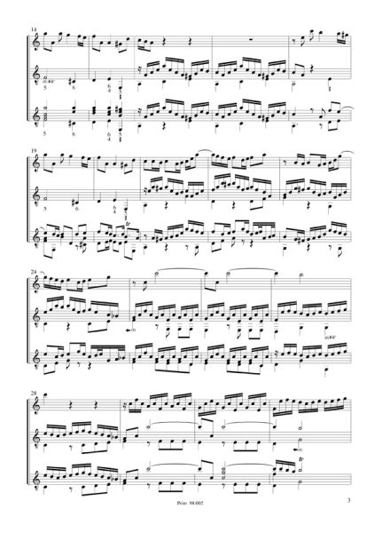 Bach, Johann Sebastian: Sonata in a minor, BWV 1020 for Violin/ Flute and Guitar, sheet music sample