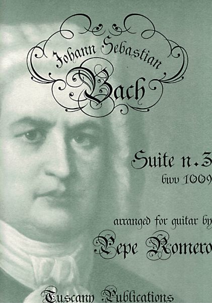 Bach, Johann Sebastian: Suite No. 3, BWV 1009, ed. Pepe Romero for guitar solo, sheet music