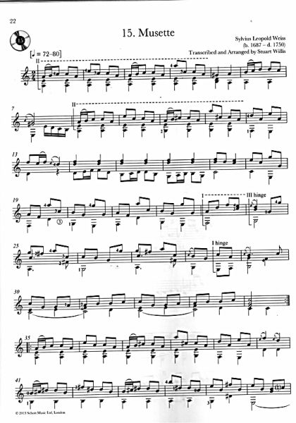 Baroque Guitar Anthology 3, guitar solo sheet music sample