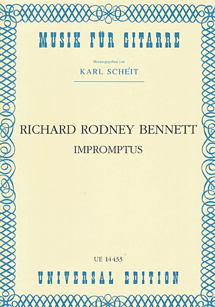 Bennett, Richard Rodney: Impromptus, guitar solo, sheet music