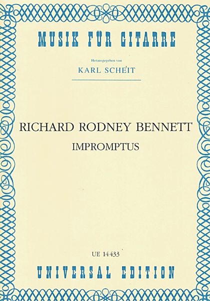 Bennett, Richard Rodney: Impromptus, guitar solo, sheet music