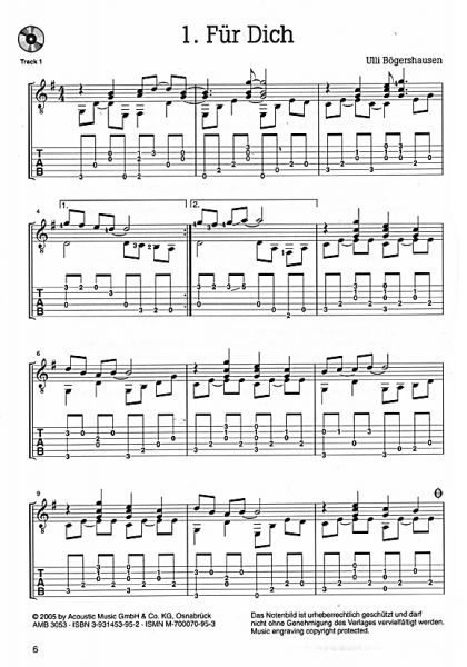 Bögershausen, Ulli: Easy Fingerstyle sheet music sample