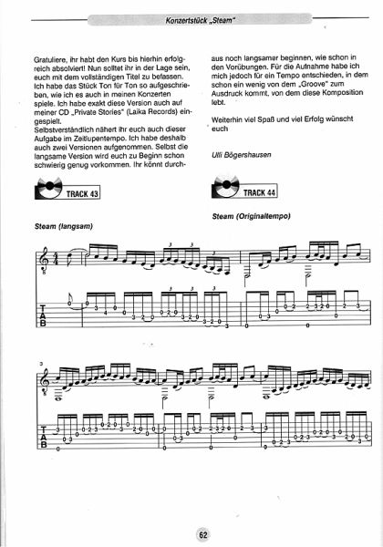 Bögershausen, Ulli: Mein DADGAD Sound, Einführung in das Open Tuning, Gitarre solo, Noten und Tabulatur Beispiel