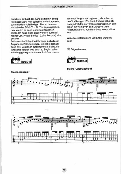 Bögershausen, Ulli: Mein DADGAD Sound, Introduction to Open Tuning, guitar solo, sheet music sample