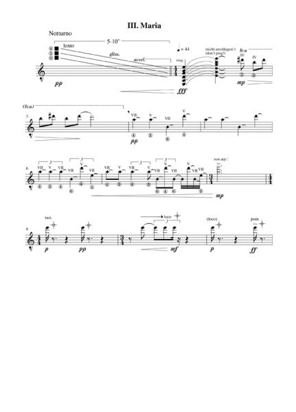 Bröder, Alois: 5 Verse für Gitarre solo, Noten Beispiel