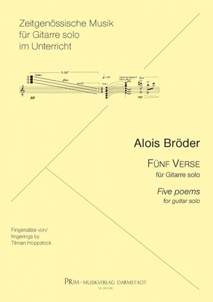 Bröder, Alois: 5 Verse für Gitarre solo, Noten