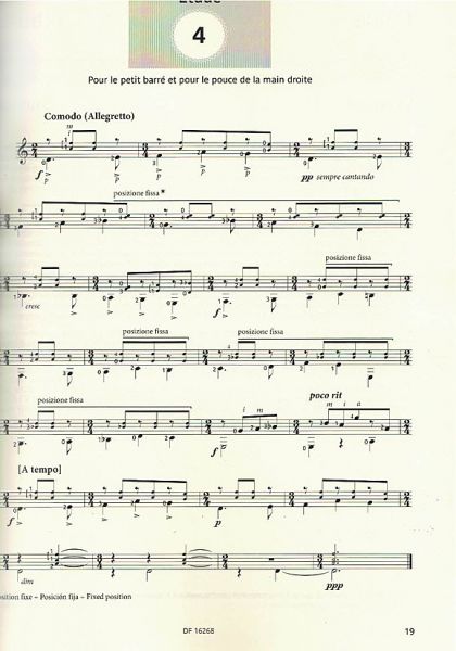 Brouwer, Leo: Estudios Sencillos, Etudes Simples, for guitar solo, sheet music sample