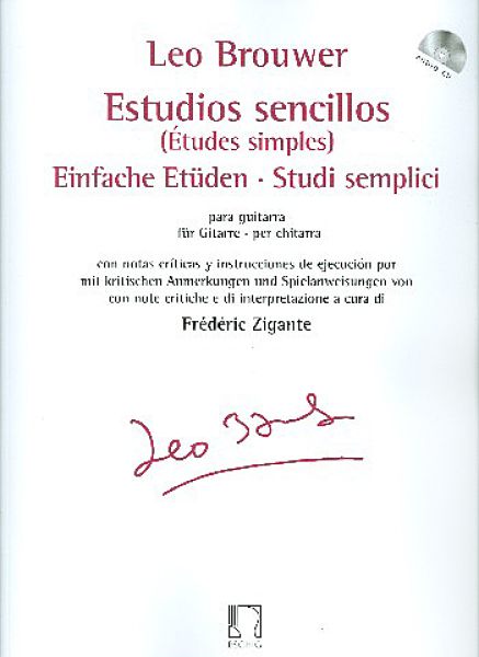 Brouwer, Leo: Estudios Sencillos, Etudes Simples, for guitar solo, sheet music