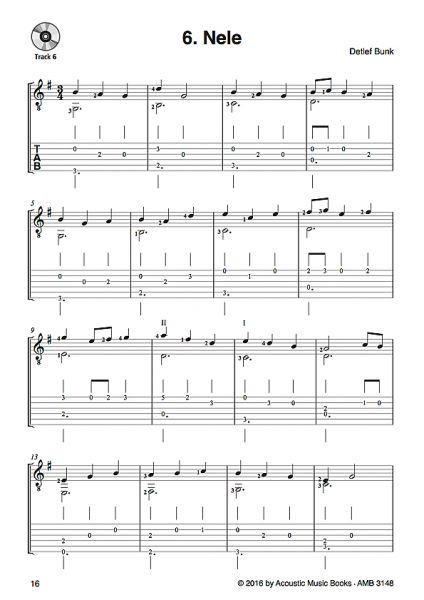 Bunk, Detlef: Bunkis Klassenbuch, notes and tab sample