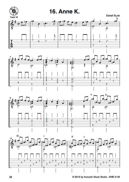 Bunk, Detlef: Bunkis Klassenbuch, notes and tab sample