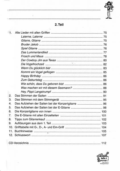 Bursch, Peter: Peter Bursch`s children's guitar book, guitar method for song accompaniment, with CD content