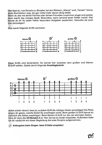 Bursch, Peter: Peter Bursch`s Kinderliederbuch für Gitarre, mit CD, Songbook Besipiel
