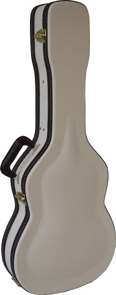 Guitar case for Acoustic Guitar in OM shape, ivory-colored