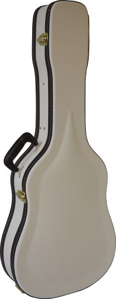 Guitar case for acoustic OM shape guitar, ivory