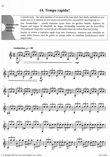 Coles, Paul: 26 Melodic Studies, easy to intermediate studies for guitar solo, sheet music  sample