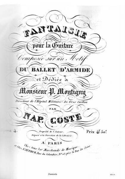 Coste, Napoléon: The Complete Works Vol.1, sheet music for guitar sample