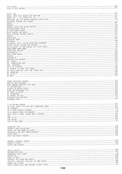 Das Ding Band 1 - Songbook, Kultliederbuch, Inhalt