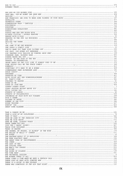 Das Ding Band 1 - Songbook, Kultliederbuch mit Noten, Inhalt