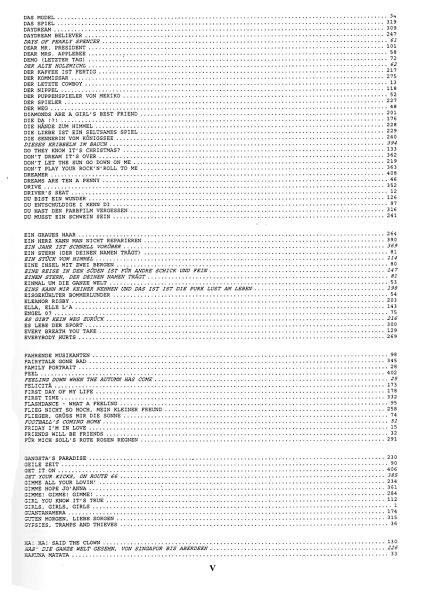 Das Ding Band 3 ohne Noten - Songbook, Kultliederbuch für Gitarre, Text und Akkorde Inhalt