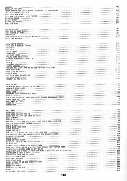 Das Ding Band 3 ohne Noten - Songbook, Kultliederbuch für Gitarre, Text und Akkorde Inhalt