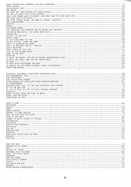 Das Ding Band 4, Songbook, Kultliederbuch für Gitarre, mit oder ohne Noten Inhalt