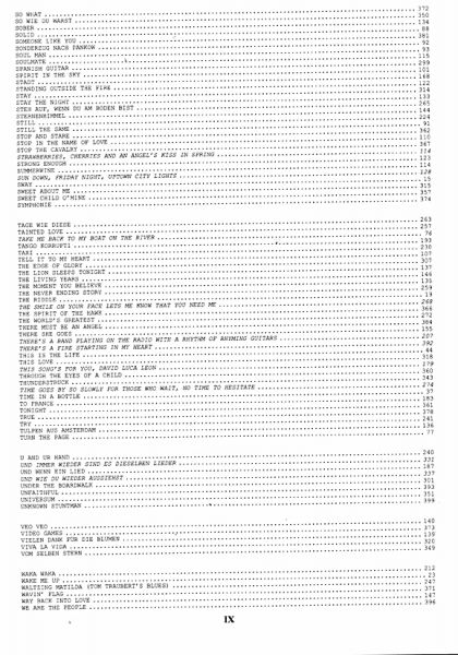 Das Ding Band 4, Songbook, Kultliederbuch für Gitarre, mit oder ohne Noten Inhalt