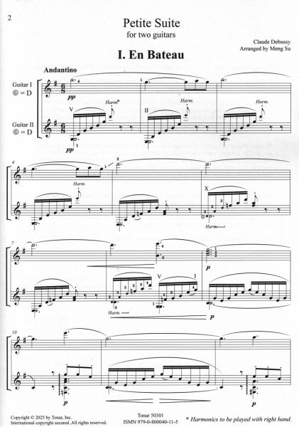 Debussy, Claude: Petite Suite, arr. Beijing Guitar Duo, für 2 Gitarren, Noten sample