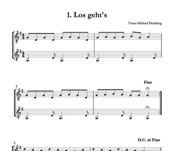 eimling, Franz-Michael: Sait`an Sait`, für 2-3 Gitarren, leicht, Noten Beispiel