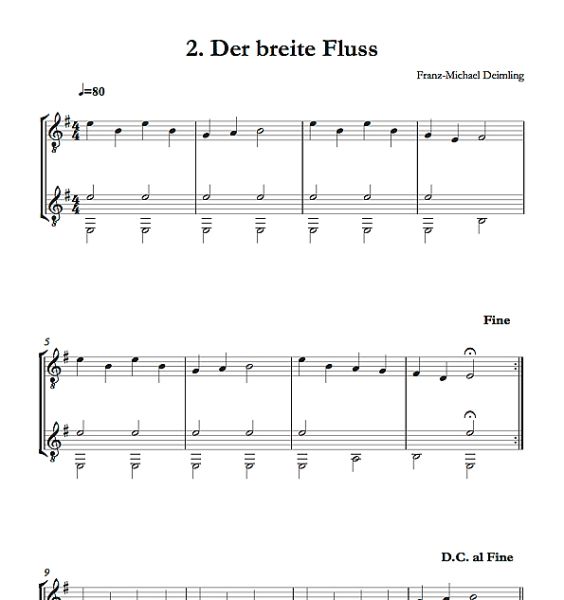 eimling, Franz-Michael: Sait`an Sait`, für 2-3 Gitarren, leicht, Noten Beispiel