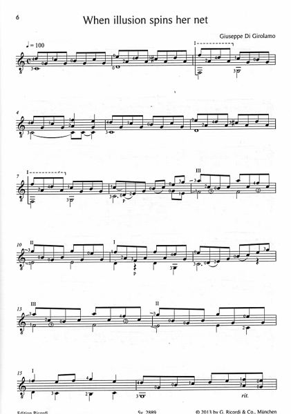 Giuseppe Di Girolamo, Guitar Dreams, sheet music Beispiel