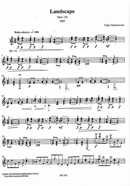 Domeniconi, Carlo: Landscape op. 126 for guitar solo, sheet music sample