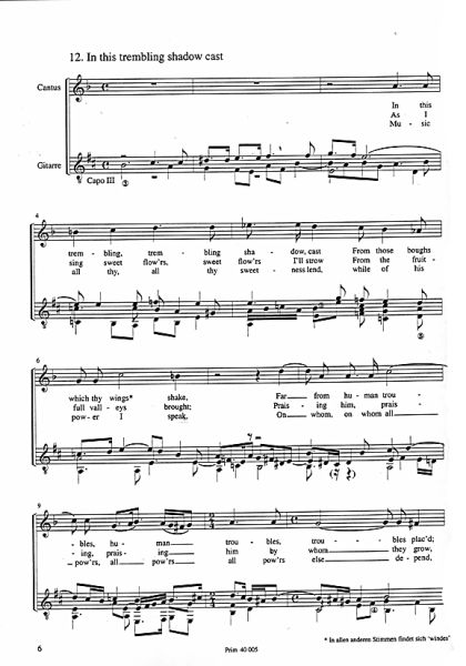Dowland, John: A Pilgrimes Solace Part 2, for voice and guitar from the series All Songs in Urtext, sheet music sample