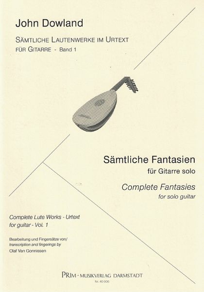 Dowland, John: Sämtliche Lautenwerke im Urtext Vol. 1 - 10 Fantasien für Gitarre solo, Noten