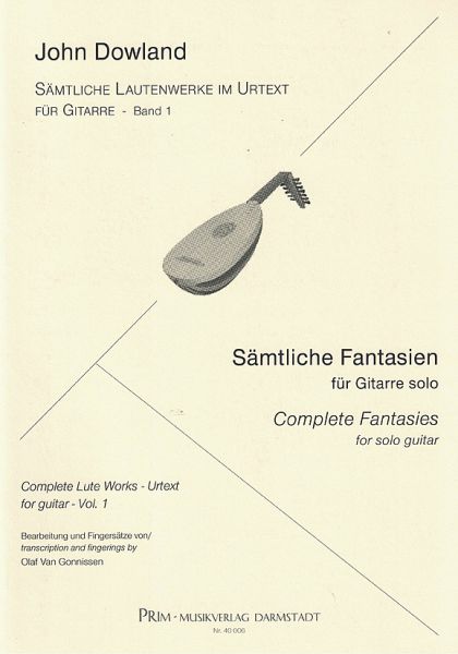 Dowland, John: Sämtliche Lautenwerke im Urtext Vol. 1 - 10 Fantasien für Gitarre solo, Noten