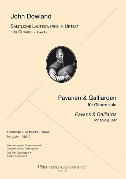 Dowland, John: Sämtliche Lautenwerke im Urtext Vol. 2 - Pavanen und Galliarden für Gitarre solo, Noten