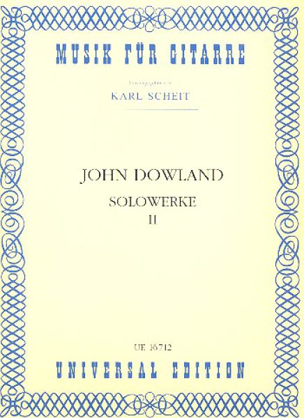 Dowland, John: Solowerke 2 für Gitarre, Karl Scheit Edition, Noten für Gitarre solo