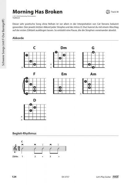 Let`s Play Guitar Songbook und Gitarrenschule von Alexander Espinosa, Liedbegleitung für Gitarre Beispiel