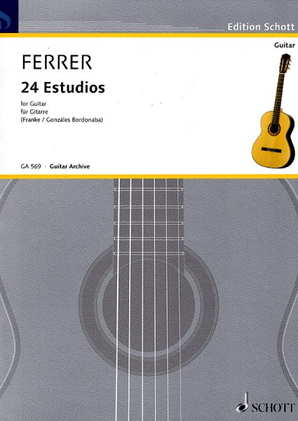 Ferrer y Esteve, José: 24 Estudios für Gitarre solo, Noten