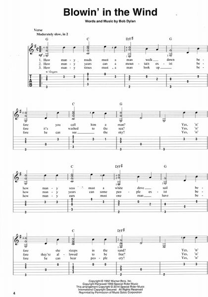 First Fingerstyle Songs - Beginning Solo Guitar, Noten und Tabulatur Beispiel