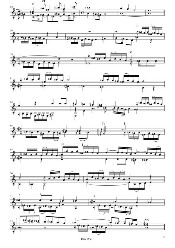 Froberger, Johann J.: Capriccio VIII, for 2 guitars, edited byTilman Hoppstock, sheet music sample guitar 1