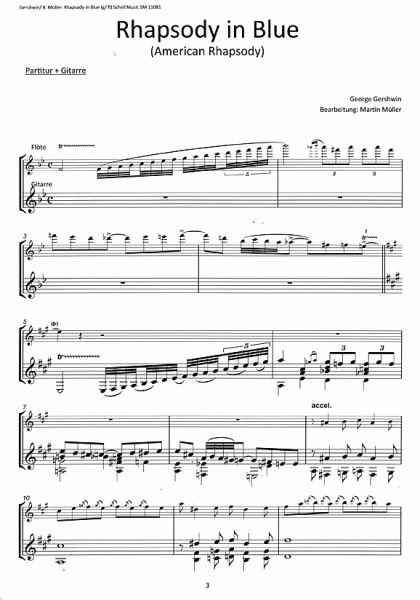 Gershwin, George: Rhapsody in Blue für Flöte und Gitarre