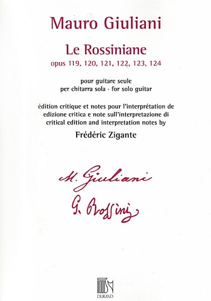 Giuliani, Mauro: Le Rossiniane op. 119-124 für Gitarre solo, Noten, ed. F. Zigante