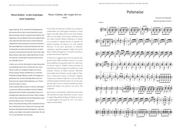 Giuliani, Mauro: Werke für Gitarre solo und für Gitarre und Violine oder Flöte, Noten Beispiel
