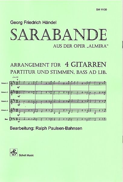 Händel, Georg Friedrich: Sarabande für 4 Gitarren