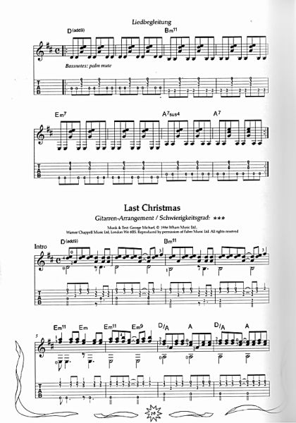 Harms, Wieland: Christmas Guitar, Weihnachtslieder für Gitarre, Noten und Tabulatur Beispiel