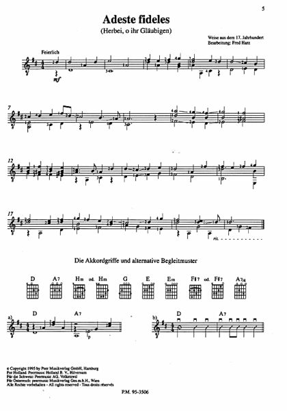 Harz, Fred: Guitar Christmas lights, sheet music sample