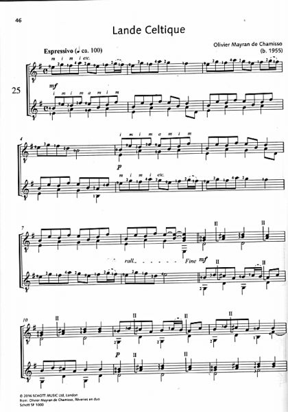 Hegel, Martin: Duets for Fun - leichte bis mittelschwere Gitarrenduos aus verschiedenen Jahrhunderten, Noten für 2 Gitarren Beispiel