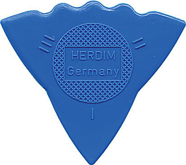 Plektrum Herdim blau, 3 Stärken an einem Plektrum